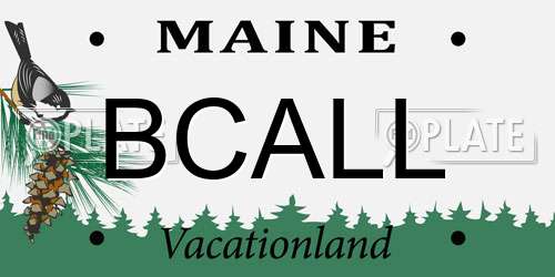 BCALL Maine License Plate