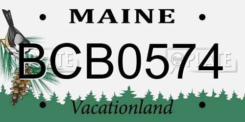 BCB0574 Maine License Plate
