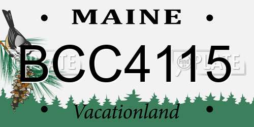 BCC4115 Maine License Plate