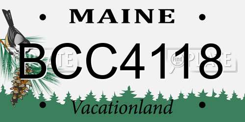 BCC4118 Maine License Plate