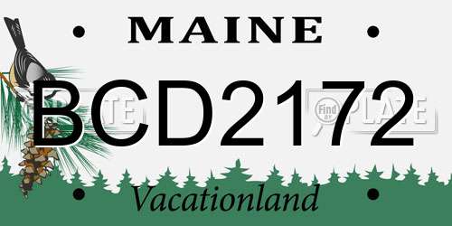 BCD2172 Maine License Plate