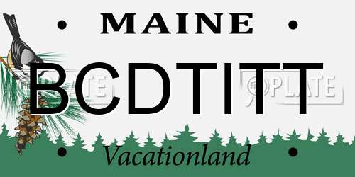 BCDTITT Maine License Plate