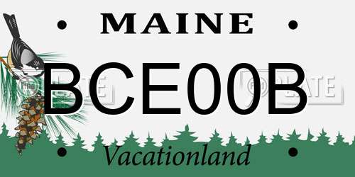 BCE00B Maine License Plate