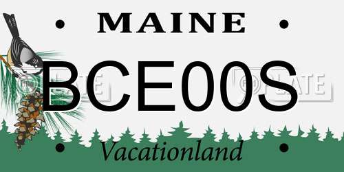 BCE00S Maine License Plate