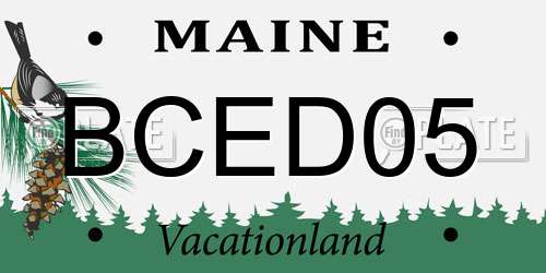 BCED05 Maine License Plate
