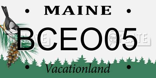 BCEO05 Maine License Plate