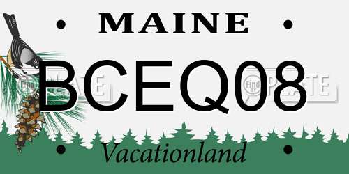 BCEQ08 Maine License Plate