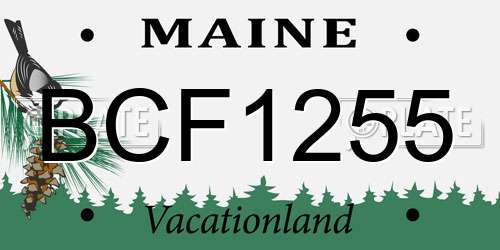 BCF1255 Maine License Plate