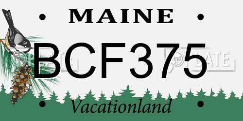 BCF375 Maine License Plate