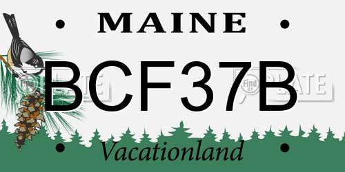 BCF37B Maine License Plate