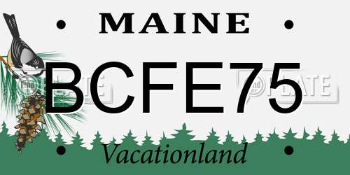 BCFE75 Maine License Plate