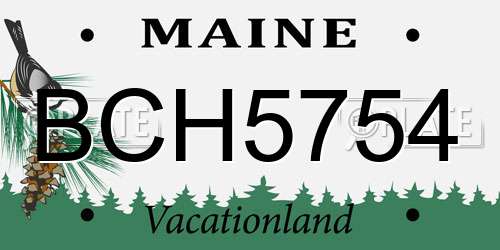 BCH5754 Maine License Plate
