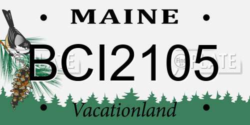 BCI2105 Maine License Plate