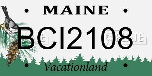 BCI2108 Maine License Plate