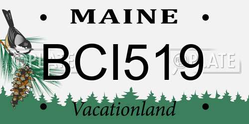 BCI519 Maine License Plate