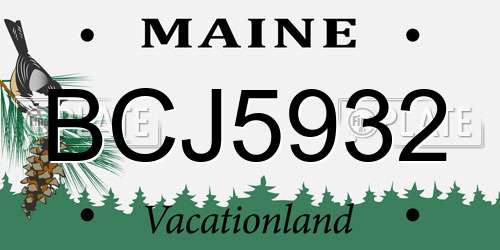 BCJ5932 Maine License Plate