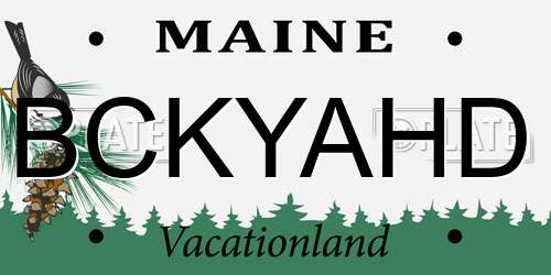 BCKYAHD Maine License Plate