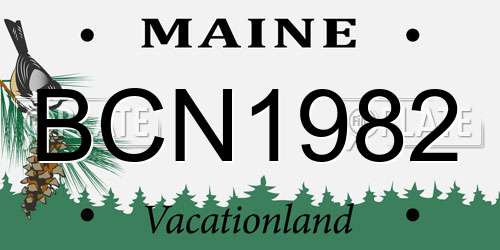 BCN1982 Maine License Plate