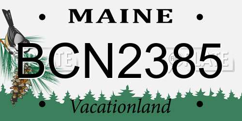 BCN2385 Maine License Plate