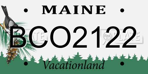 BCO2122 Maine License Plate