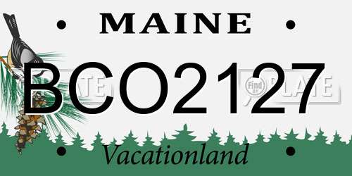 BCO2127 Maine License Plate