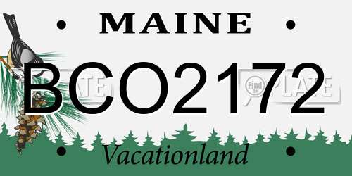 BCO2172 Maine License Plate