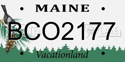 BCO2177 Maine License Plate