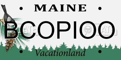 BCOPIOO Maine License Plate