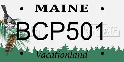 BCP501 Maine License Plate