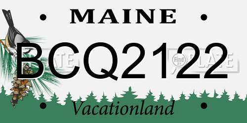 BCQ2122 Maine License Plate