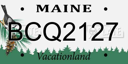 BCQ2127 Maine License Plate