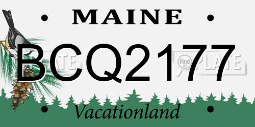 BCQ2177 Maine License Plate