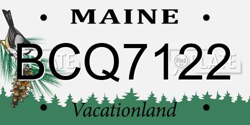 BCQ7122 Maine License Plate
