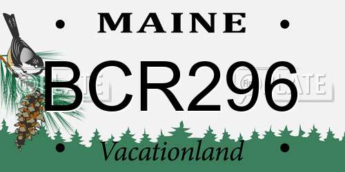 BCR296 Maine License Plate
