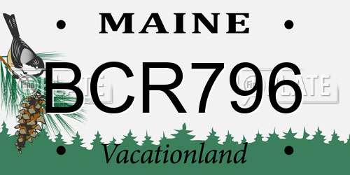 BCR796 Maine License Plate