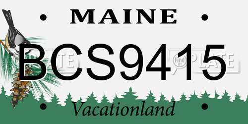 BCS9415 Maine License Plate