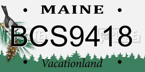 BCS9418 Maine License Plate