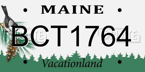 BCT1764 Maine License Plate