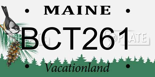 BCT261 Maine License Plate