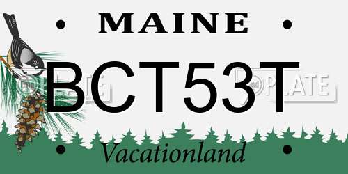 BCT53T Maine License Plate
