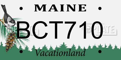 BCT710 Maine License Plate