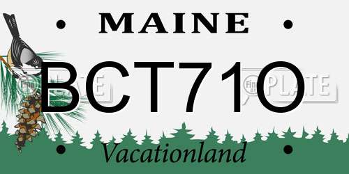 BCT71O Maine License Plate