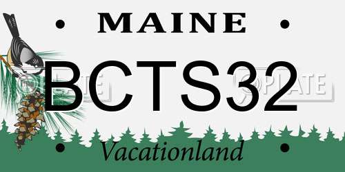 BCTS32 Maine License Plate