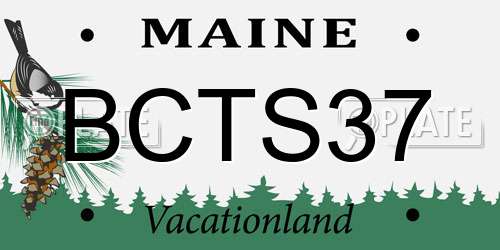 BCTS37 Maine License Plate