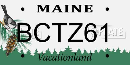 BCTZ61 Maine License Plate