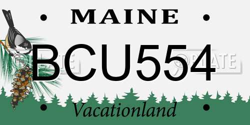 BCU554 Maine License Plate