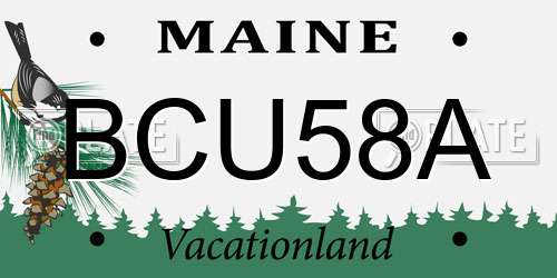 BCU58A Maine License Plate