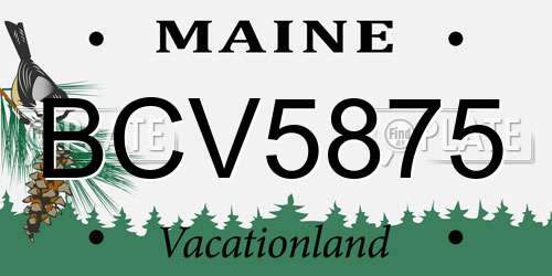 BCV5875 Maine License Plate
