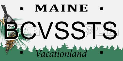 BCVSSTS Maine License Plate