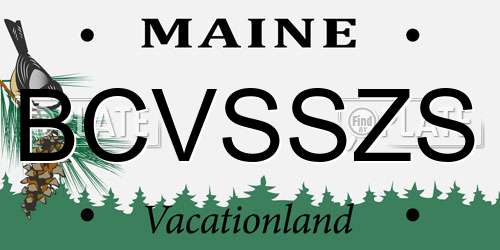 BCVSSZS Maine License Plate